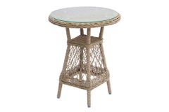 In- und Outdoor Garten-Set ELYSEE natur taupe Polyrattan Aluminium inkl. Tisch Kissen