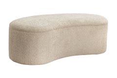 Extravagante Polsterbank ELEMENTAL 120cm champagner beige Feinstrick Bouclé mit Stauraum