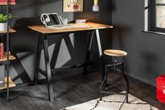 Massiver Bartisch CASTLE 120cm Wildeiche natur Stehtisch Industrial Design