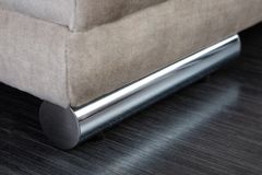 Extravaganter Hocker ELEGANCIA 110cm champagner beige Vogue Velours Samt Ziersteppung
