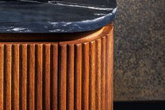 Design TV-Board GATSBY 160cm braun gold Mangoholz Marmor Metallgestell