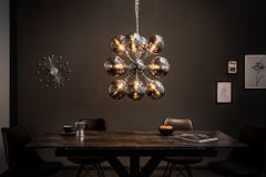 Extravagante Hängeleuchte GALAXY 72cm silber Hängelampe Modern Design