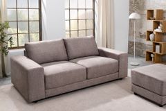 Großes Sofa LOFT 210cm taupe Vogue Velours Samt 3-Sitzer Couch Taschenfederkern