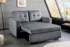 Sofa mit Schlaffunktion SMART 140cm grau hochwertiger Vogue Seiden Samtstoff
