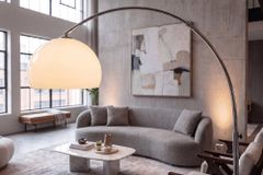 Ausziehbare Bogenlampe LOUNGE DEAL 175-205cm weiß Marmorfuß Stehlampe
