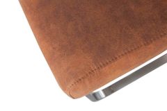 Design Freischwinger Stuhl COMFORT hellbraun mit Edelstahl-Gestell