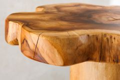 Massivholz Beistelltisch ROOT 70cm natur Teak aus Wurzelholz im Stelzen-Design