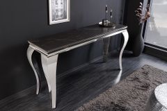Design Konsolentisch MODERN BAROCK 140cm schwarz anthrazit chrom Keramik Marmor