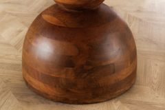Massiver Esstisch MAESTRO 130cm braun Mangoholz rund mit Säulenfuß