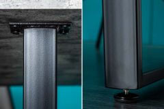 Moderner Esstisch LOFT 120cm grau Beton-Design schwarze Metallbeine Kufengestell