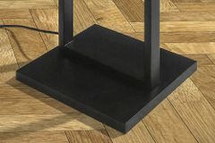 Minimalistische Stehlampe COLLEEN 160cm weiß schwarz Stoffschirm mit Metallfuß