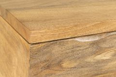 Höhenverstellbarer Couchtisch MAKASSAR FUNCTION 110cm natur cream finish Mangoholz massiv