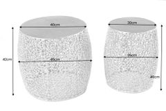 2er Set Filigraner Design Couchtisch ABSTRACT LEAF gold Handarbeit Metall rund