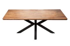 Massivholz Esstisch GALAXIE 200cm braun Sheesham stone finish Industrial Design