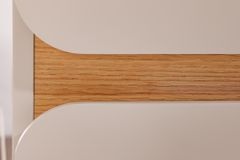 Design Nachtschrank COSMO 60cm cashmere weiß Eiche zwei Schubladen