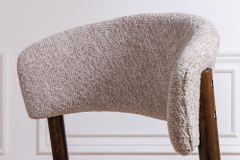 Design Stuhl VALHALLA WOOD braun Eiche smoke Walnuss Massivholz beige Strukturstoff