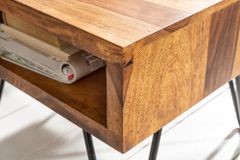 Massivholz Beistelltisch SCORPION 45cm braun Sheesham stone finish Hairpin Legs Stauraum