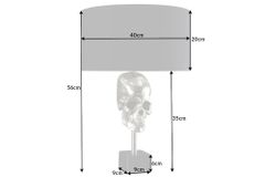 Extravagante Tischlampe SKULL 56cm schwarz silber Metall Totenkopf Skulptur Leuchte