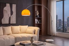 Ausziehbare Bogenlampe LOUNGE DEAL 175-205cm orange Marmorfuß Stehlampe
