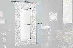 Eleganter Wandspiegel VENICE 180x90cm silber antik Barockstil