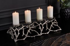 Eleganter Kerzenhalter ABSTRACT 60cm silber für 4 Kerzen