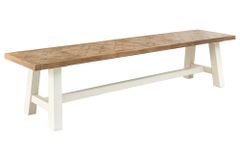 Massive Sitzbank HAMPTONS 160cm hellbraun creme Pinienholz