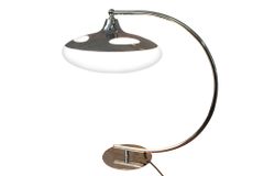 Moderne Tischlampe LUNA LOGO 45cm silber verchromt Tischleuchte
