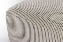 Design Sitzbank BOUTIQUE 100cm hellgrau Cord Metallbeine schwarz