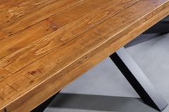 Massivholz Esstisch GALAXIE 200cm vintage braun Pinie recycelt Industrial Design