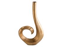 Moderne Vase WAVE 47cm gold Aluminium poliert Dekoration