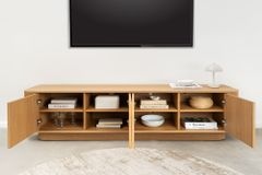 Modernes TV-Board VALHALLA WOOD 180cm natur Eichenholz Lowboard mit Stauraum