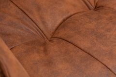 Drehbarer Design Stuhl MR. LOUNGER hellbraun Microfaser mit Armlehne Metall schwarz