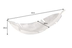 Design Deko Schale SILVER LEAF 65cm silber Blatt Design Metall Handarbeit