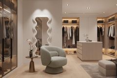 Drehbarer Design Sessel BOSSA NOVA taupe Bouclé
