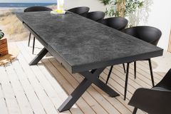 Ausziehbarer In- und Outdoor Esstisch EMPIRE 180-240cm anthrazit Keramik Gartentisch