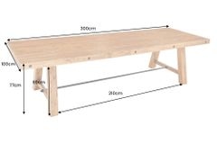Massiver Esstisch FINCA 300cm vintage braun Pinienholz Bohlenoptik