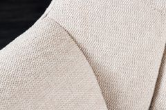 Esszimmer Sitzbank PAPILLON 165cm champagner beige mit Lehnen schwarzes Metallgestell