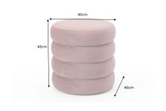 Runder Polsterhocker VOGUE 40cm rosa Samt mit Stauraum