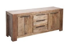 Massives Sideboard IRON CRAFT 175cm Mangoholz Kommode mit Schubladen Handarbeit