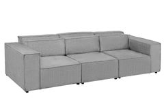 Design 3-Sitzer Sofa BOSSA NOVA 260cm grau Chenille XXL-Couch