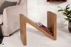 Massiver Beistelltisch Z 60cm braun honey finish Mangoholz Z-Form handmade