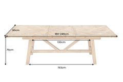 Ausziehbarer Esstisch RIVIERA 180-240cm natur recycelte Pinie Massivholz