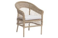 In- und Outdoor Garten-Set ELYSEE natur taupe Polyrattan Aluminium inkl. Tisch Kissen