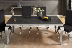 Design Esstisch MODERN BAROCK 180cm schwarz anthrazit chrom Keramik Marmor