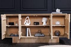 Design Sideboard ART DECO 170cm weiß gekälkt Mangoholz massiv 3D-Front