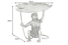 Design Beistelltisch WILDLIFE MONKEY 60cm silber Metall handmade