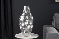 Elegante Vase ORGANIC ORIENT 45cm silber Hammerschlag Design