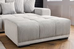 Moderner Hocker ELEGANCIA 110cm champagner beige Cord Fußhocker Sitzhocker