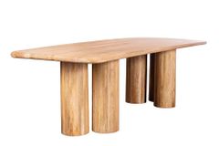 Massiver Esstisch ART DECO 240cm natur Mangoholz mit Säulenfüßen