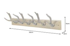 Dekorative Wandgarderobe DEER 50cm messing Metall Hirschgeweih Kleiderhaken